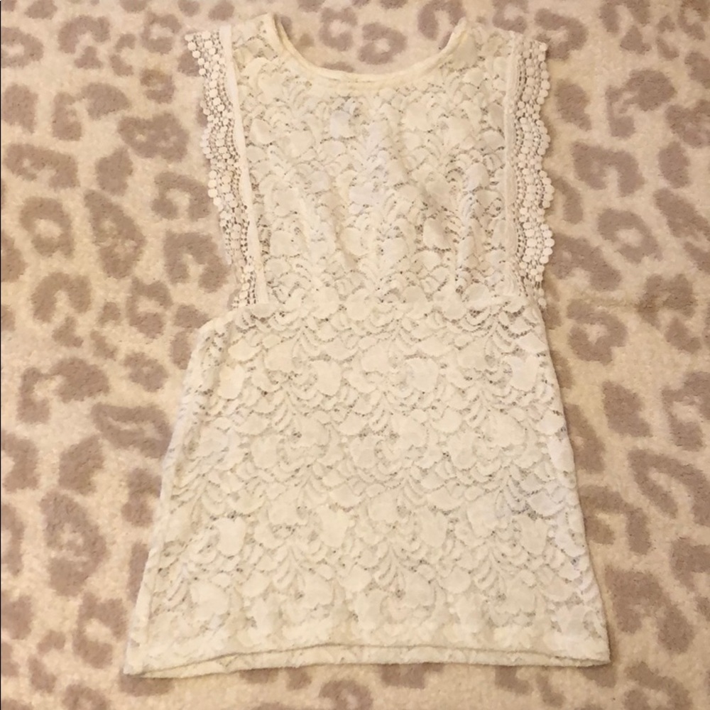 Free People white all over lace top
